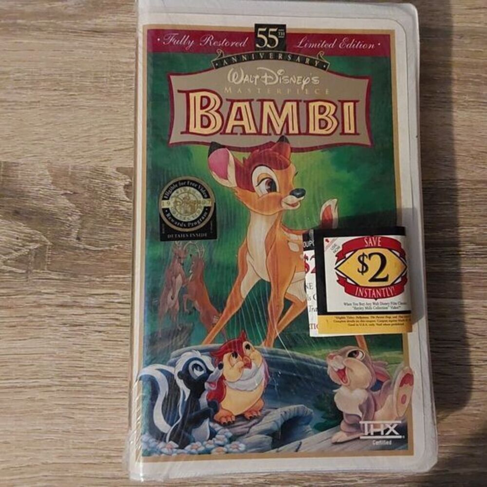 Bambi: 55th Anniversary Walt Disney's Masterpiece (VHS, Limited Edition) -SEALED